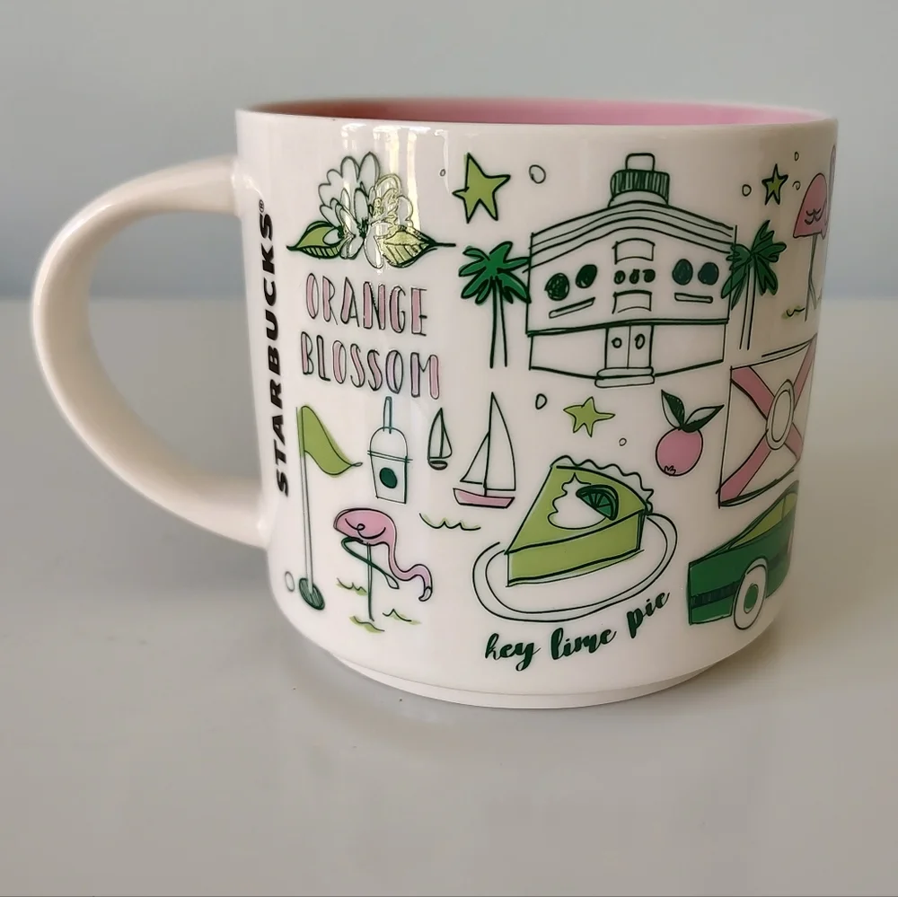 Starbucks Florida Been There Series Coffee Mug 14 Oz. Pink Green - Picture 5 of 9